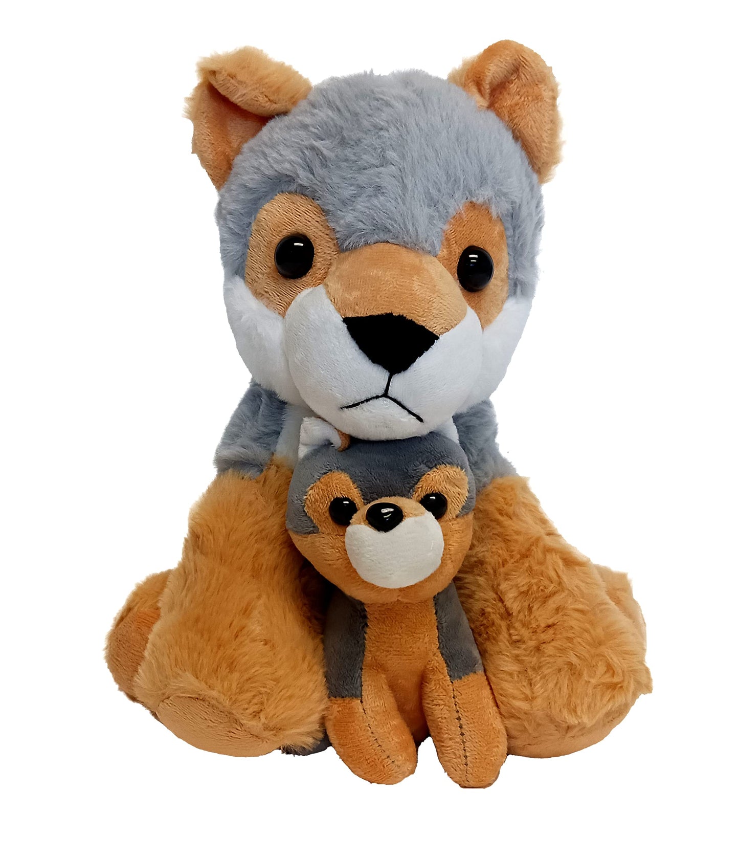 Plush Animals Holding Babies (Wolf)