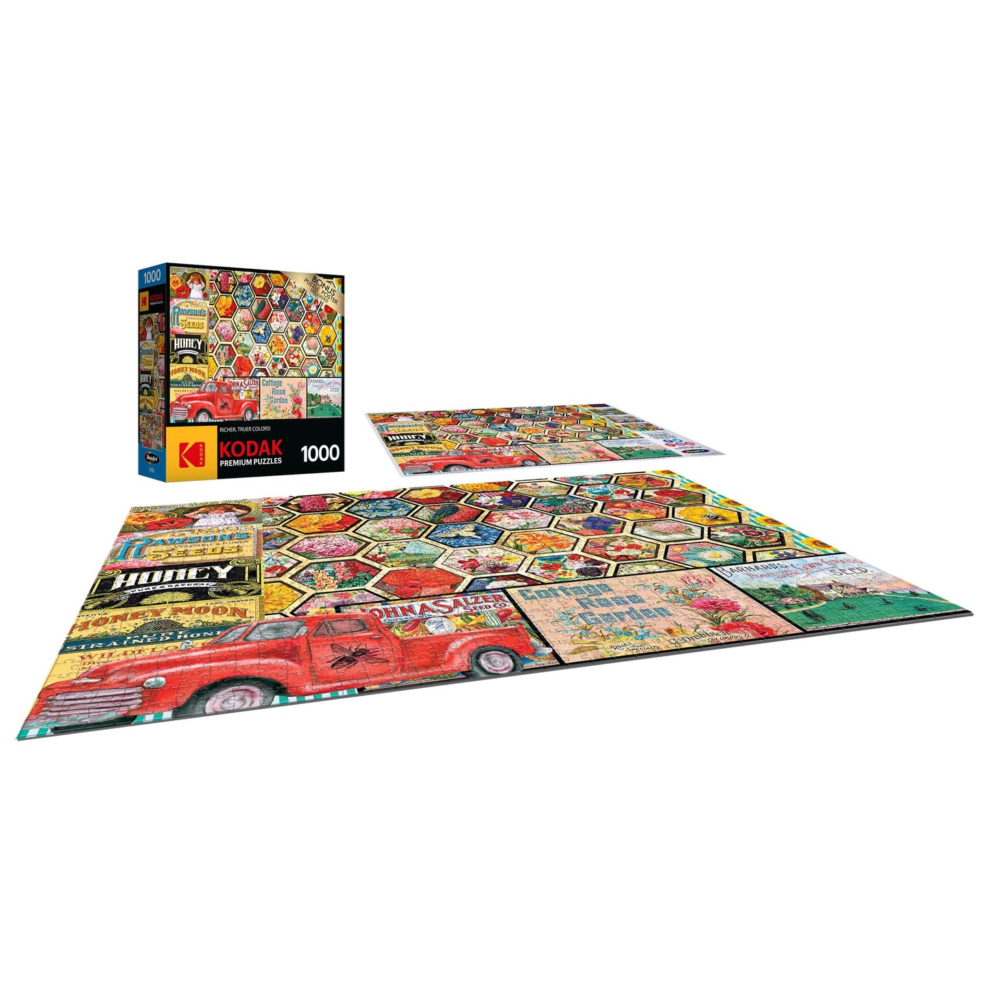 Roseart - Kodak Premium - Honeycomb Flowers And Seeds - 1000 Piece Jigsaw Puzzle For Adults