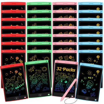 32 Pack LCD Writing Tablet for Kids - Erasable and Reusable Toddler Doodle Board in 8.5 inch, Ideal Drawing Pad for Learning Toy