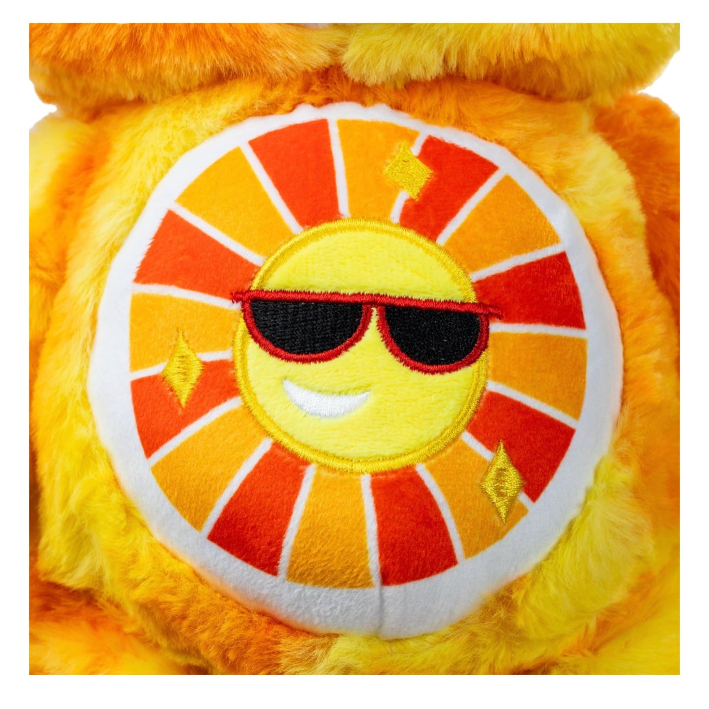 Basic Fun Care Bears Remake 2025 |14'' Medium Plush| Color Splash Limited Edition, Includes Slap Bracelet (Funshine Bear)