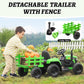 Tobbi 12V Battery-Powered Toy Tractor With Trailer And 35W Dual Motors,3-Gear-Shift Ground Loader Ride On With Led Lights And Usb Audio Functions, Green