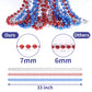 YAXINRUI 72 PCS 4th of July Necklace Patriotic Beads Necklaces, 4th of july Accessories 33 Inch Independence Day Patriotic Beads