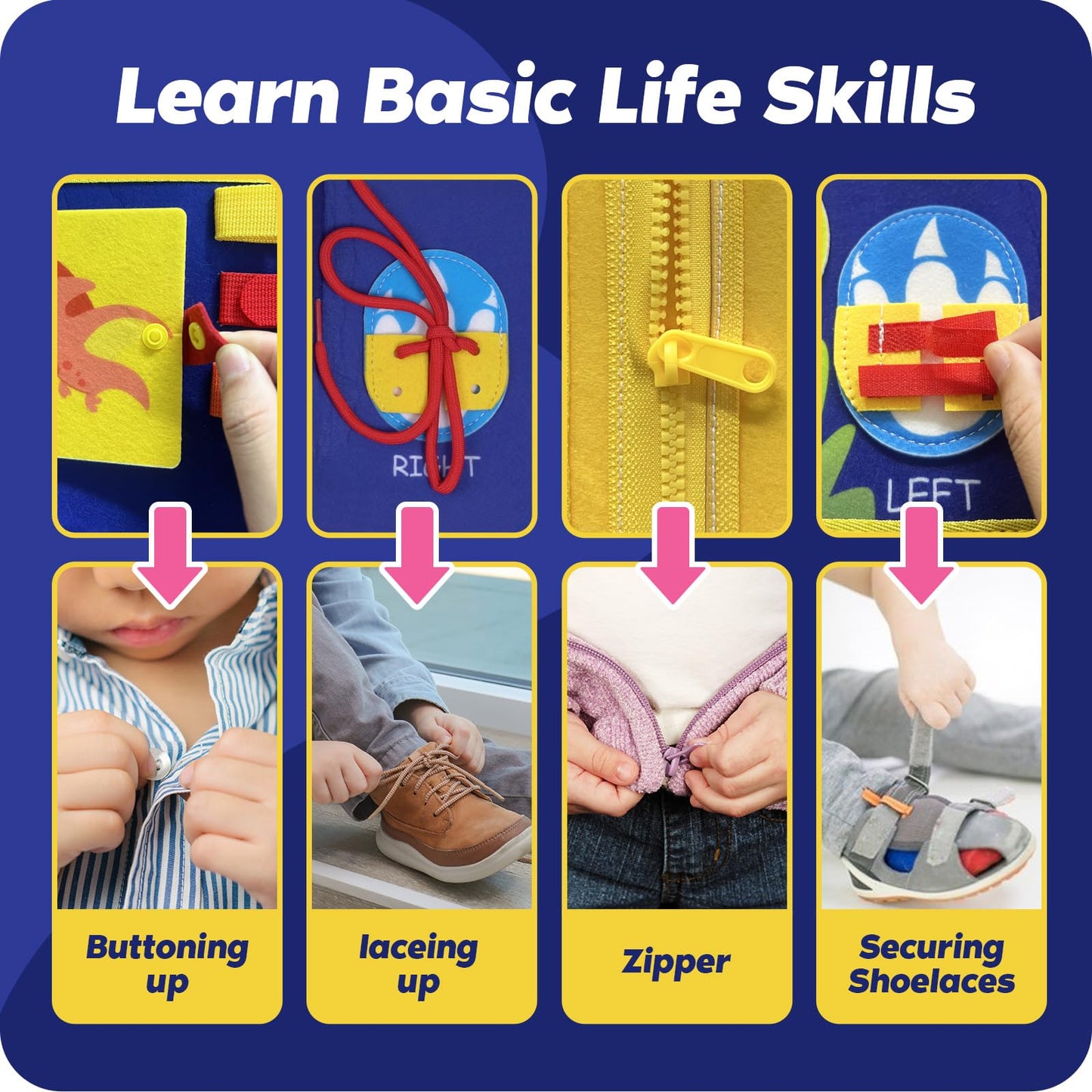 Inklab Backpack Busy Board, Busy Book For Toddlers 1-3, Toddler Busy Board Ages 1 2 3, Montessori Busy Board For Toddlers 3+, Pr