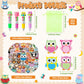 CY2SIDE Owl Stationery Party Gifts - 12 Pack Christmas Gifts Prizes Set Fun Animal 4-in-1 Ballpoint Pens Sticky Notes Stickers O