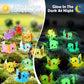 64 Pcs Luminous Mini Resin Axolotl 8 Colors Glow In The Dark Tiny Small Little Resin Axolot To Hide Plastic Animal Figures For G