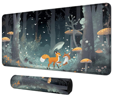 Foxes Mushrooms For Mtg & Tcg Playmat Mouse Pad,Bfdhgqzc 24'' X 14'' Game Mat For Mtg/Rpg/Ccg Trading Card Game Playmats Table M