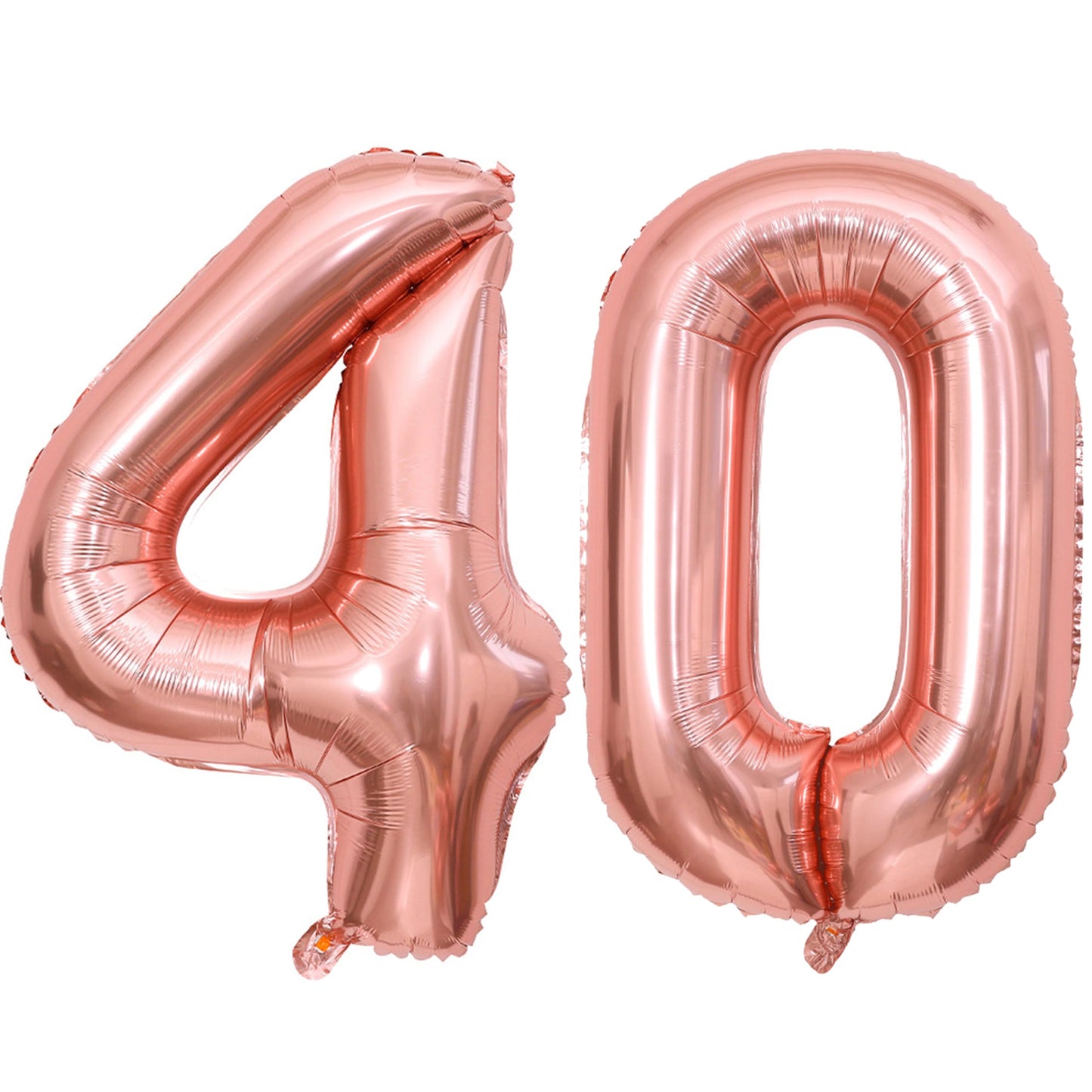 Paticool 40 Number Balloon Rose Gold 40 Inch, Large 40 Number Foil Mylar Balloons For 40Th Birthday Party Celebration Decoration