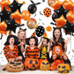 TONIFUL 30Pcs 18 Inch Large Orange Black Star Shape Foil Balloons Big Stars Helium Mylar Ballons for Halloween Birthday Wedding