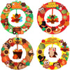 Fancy Land 16 Sets Thanksgiving Crafts for Kids Foam DIY Wreath Ornaments Craft Kits Fall Thanksgiving Activities Classroom Home