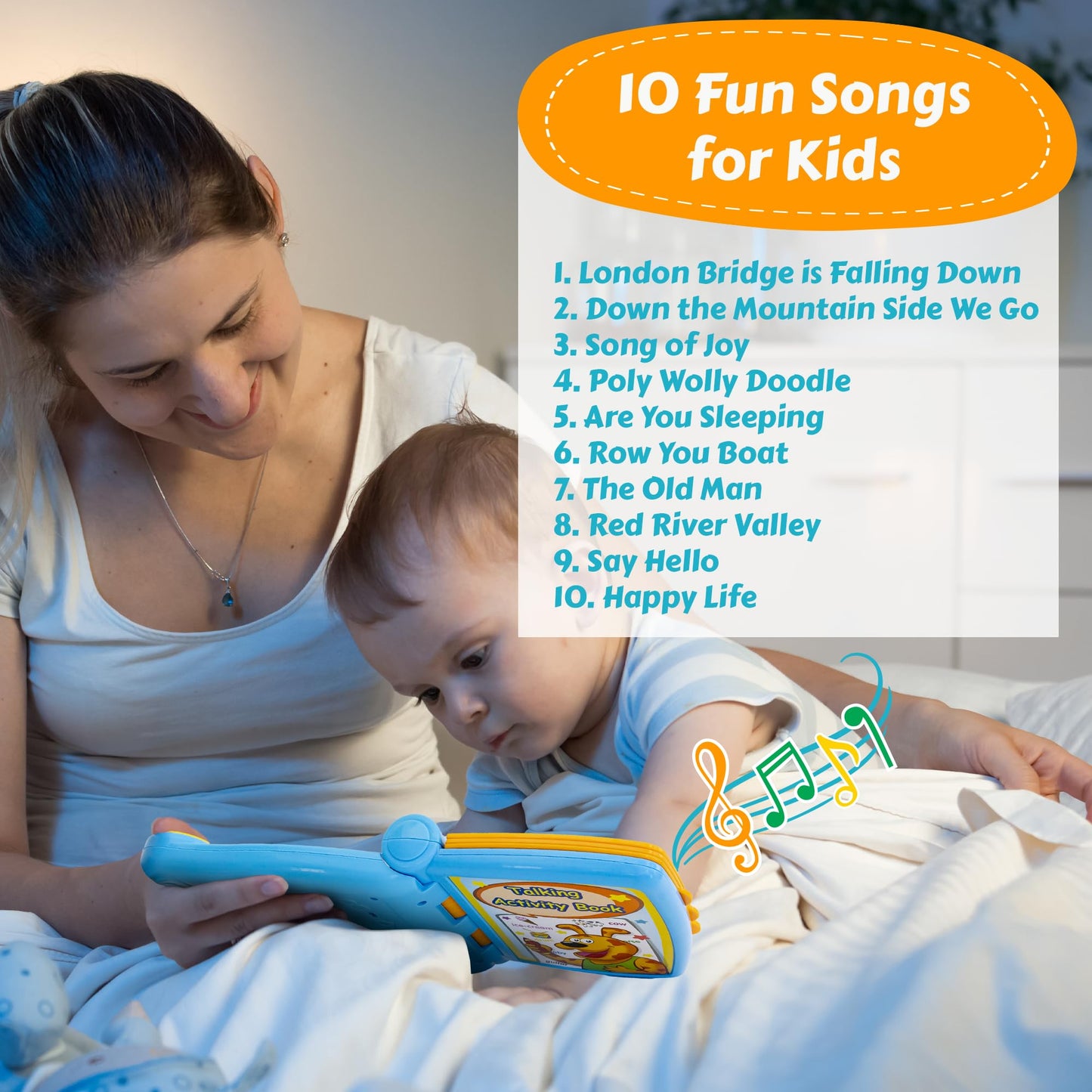 Boxiki Kids Talking Activity Book - Interactive Sound Book with 5 Learning Activities for Ages 2+ - Blue, Plastic, Model 1