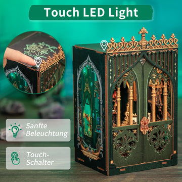 Cutefun Book Nook Kit, Diy Miniature House Kit For Beginners, Book Nook Kits For Adults, Wooden Dollhouse For Bookshelf Decor, G