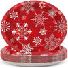 ZOIIWA 50 Pcs Christmas Oval Paper Plates 11 x 9Inch Paper Plates Heavy Duty, Christmas Large Disposable Dinner Serving Platters
