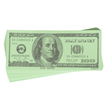 Learning Advantage One Hundred Dollar Play Bills - Set Of 50 $100 Paper Bills - Designed And Sized Like Real Us Currency - Teach