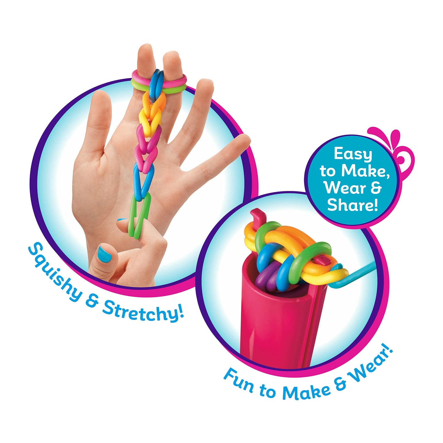 Shimmer n Sparkle Squish Magic Bubble Bands Loom Band Making kit, Friendship Bracelets Crafting Toy Rubber Bands Set