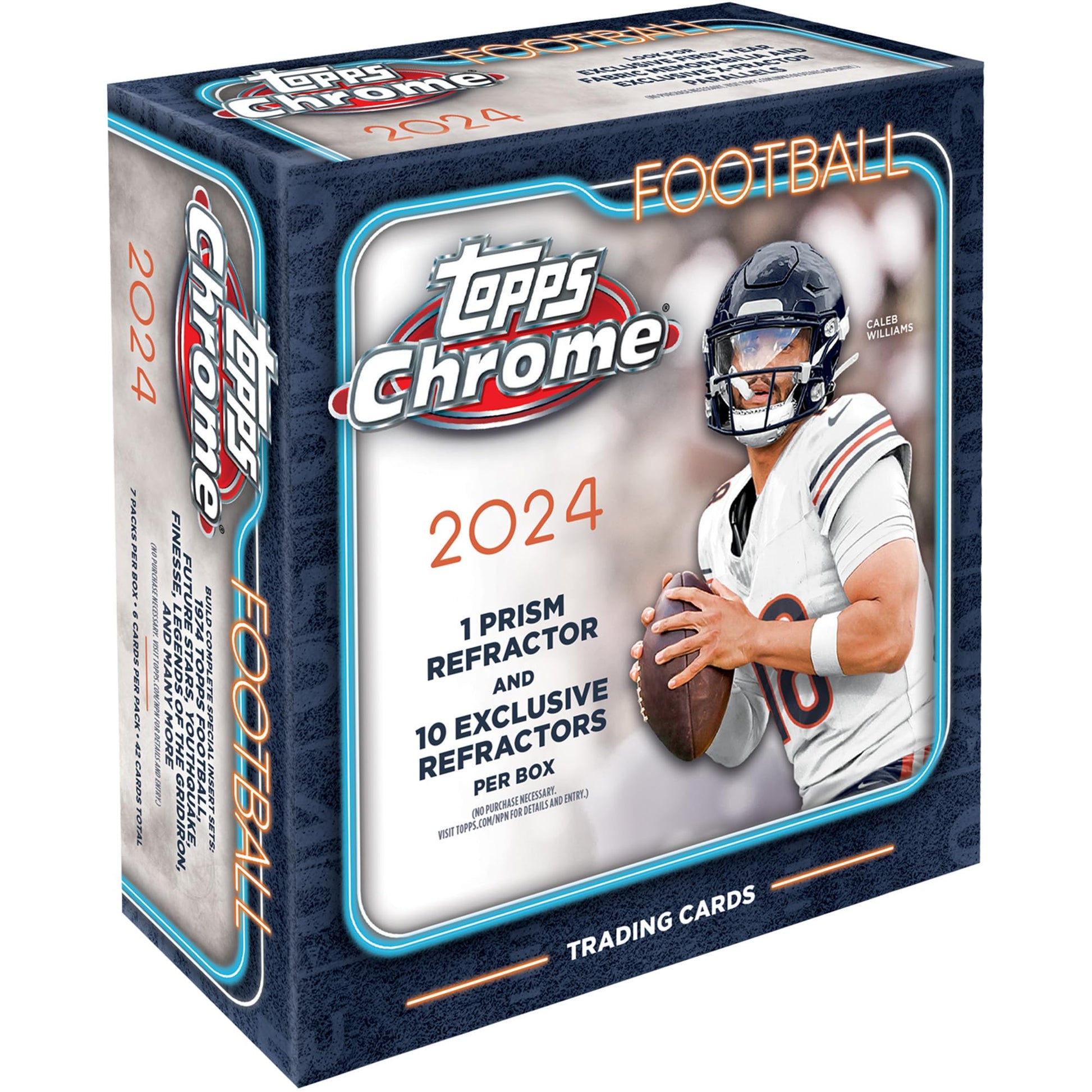 2024 Topps Chrome Football Cards Factory Sealed Mega Box