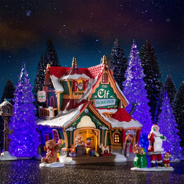 Lemax Crystal Lighted Tree, 3 Color Changeable, Small, Set Of 4, Battery Operated (4.5V) #94518