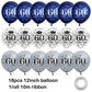 UniBirthLon 18pc Happy Birthday Balloons Set - Navy Blue & Silver, Confetti & Latex for 60th Birthday Decorations