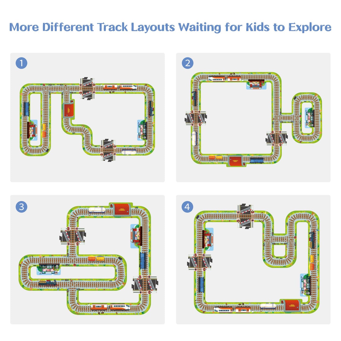 Toi Gaint Floor Puzzle For Kids Ages 3 And Up, 2X3 Feet Railway Floor Puzzles For Toddlers 3-5, Extra Large Preschool Learning J