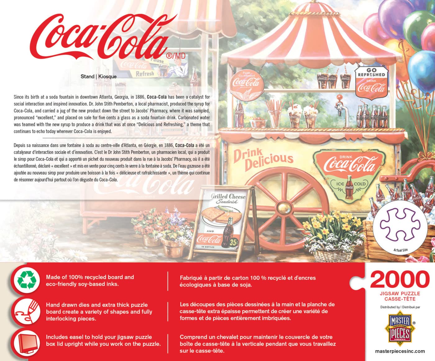 MasterPieces 2000 Piece Jigsaw Puzzle for Adults and Families - Coca-Cola Stand - 39x27