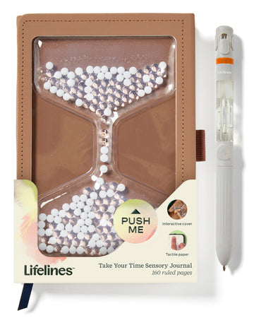 Lifelines Sensory Journal & Pen Diffuser Set, Take Your Time - Fidget Ruled Notebook Journal With Interactive Tactile Cover & Em