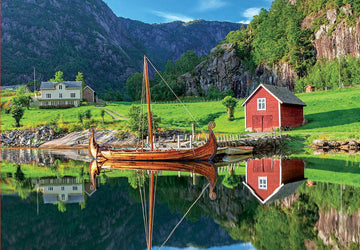 Educa - Viking Ship - 1500 Piece Jigsaw Puzzle - Puzzle Glue Included - Completed Image Measures 33.5' X 23.5' - Ages 14+ (18006)