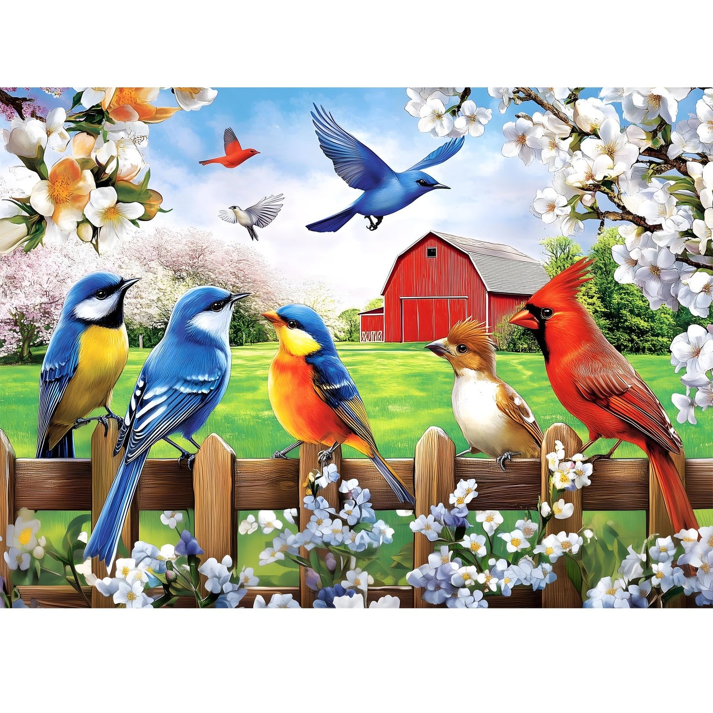 500 Piece Puzzles for mature-themeds Jigsaw Puzzles 500 Pieces Colorful Birds Jigsaw Puzzles Spring Season Farm Puzzle Bird Lover Puzzles 500 Pieces for mature-themeds enhanced Cardboard Puzzle Gift Toy