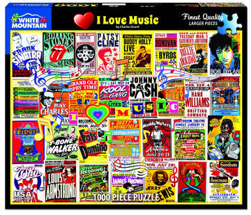 White Mountain Puzzles I Love Music - 1000 Piece Jigsaw Puzzle