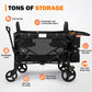 Wagon Stroller for 2 Kids, High Seat & 5 Point Harness, Foldable All-Terrain Wagon for Toddler with Canopy, Parent Organizer, Sh