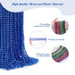 YAXINRUI 144 PCS Blue Bead Necklaces, Blue Mardi Gras Christmas Bead Necklaces, Blue Patriotic Necklace, 33 Inch Round Beaded Ne