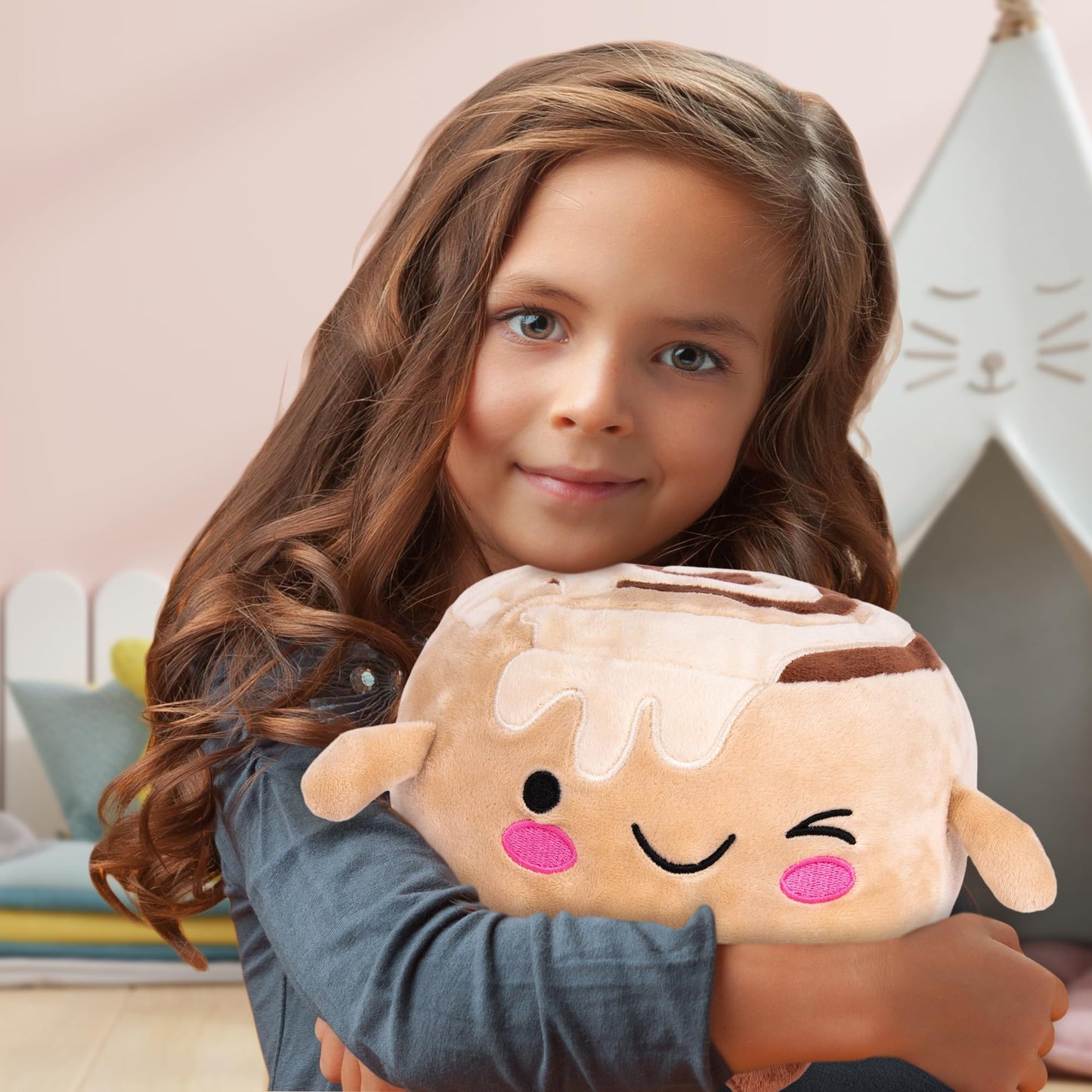 Artcreativity Kawaii Cinnamon Roll Stuffed Animal - Cute Plush - 9 Inch Cinnamon Plush With Plush Fabric And Soft Filling - Small Food Plushies For Kids - Toddler Stuffed Animals