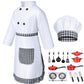 Kids Chef Costume For Boys Girls Kitchen Cooking Party Cosplay 4-5T Black