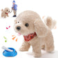 Grasili Plush Walking Dog Toys, Barking Wagging Puppy Toy with Voice Commands, Recording & Music, Interactive Educational Puppy 