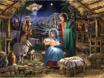 Bits And Pieces - 1000 Piece Jigsaw Puzzles For Adults - 1000 Pc 'Nativity' Christian Christmas Puzzle By Liz Goodrick-Dillon - 20' X 27' (500 Piece Nativity Puzzle)