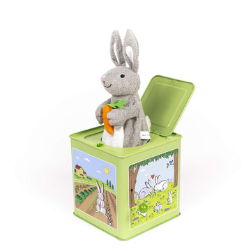 Jack Rabbit Creations Bunny Jack In The Box Toy | Ages 3+ Classic Tin Toy With Soft Pop Up | Plays Peter Cottontail Song