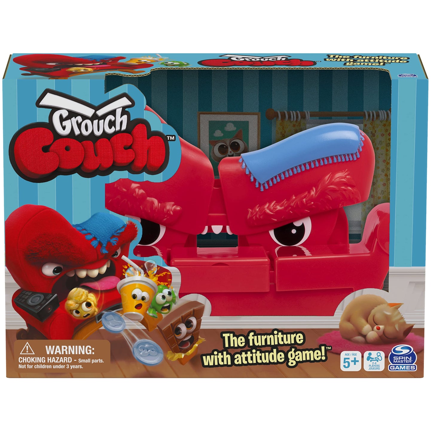 Spin Master Games Grouch Couch Board Game - Fun Family Game with Sounds, Ages 5+, Plastic, Model 6058522