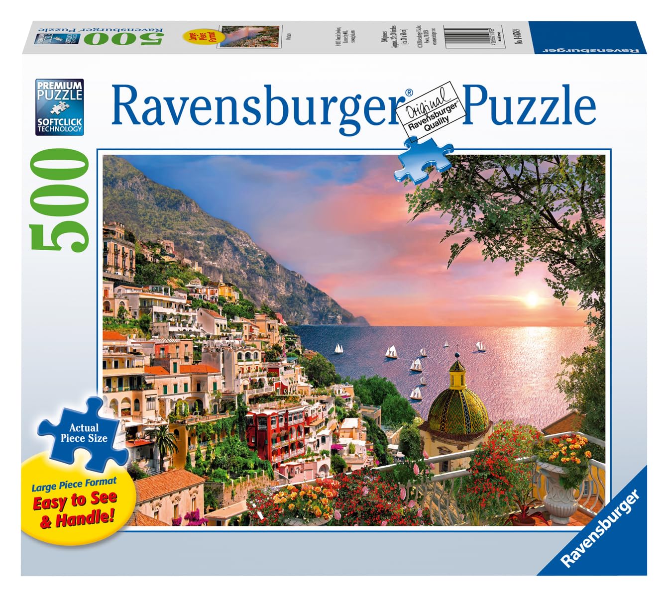 Ravensburger Positano 500 Piece Jigsaw Puzzle For Adults | Unique Piece Design | Anti-Glare Surface | Ideal For Group Activity And Gifts | Fsc Certified