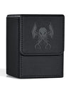Zlca Card Deck Box For Mtg Yugioh Tcg, Card Storage Box With Dividers Holds 100+ Sleeved Cards, Premium Card Deck Case Compatible With Ccg Trading Cards (Black,Cthulhu)