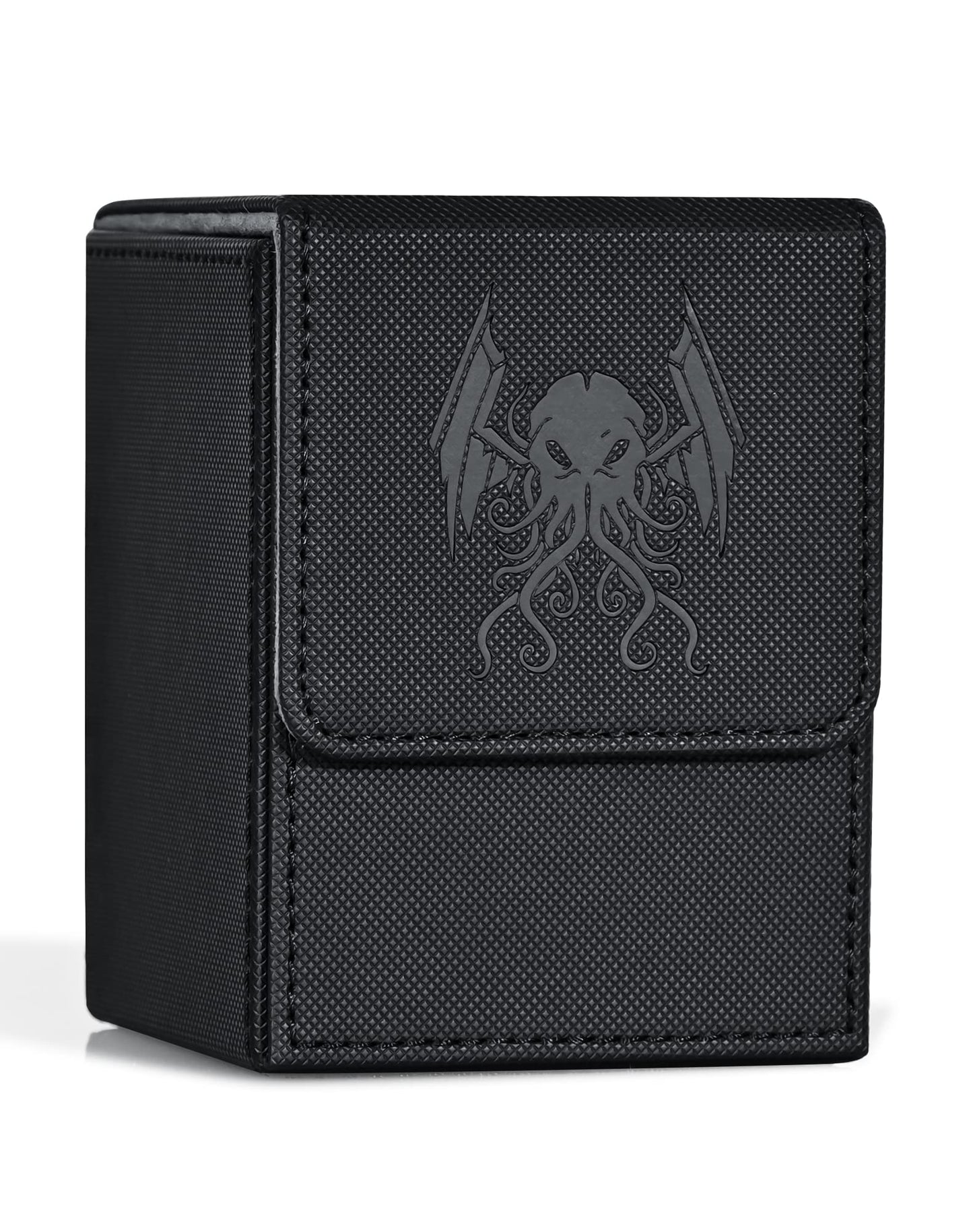 Zlca Card Deck Box For Mtg Yugioh Tcg, Card Storage Box With Dividers Holds 100+ Sleeved Cards, Premium Card Deck Case Compatible With Ccg Trading Cards (Black,Cthulhu)
