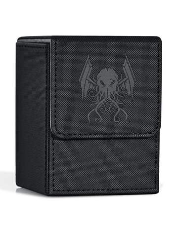Zlca Card Deck Box For Mtg Yugioh Tcg, Card Storage Box With Dividers Holds 100+ Sleeved Cards, Premium Card Deck Case Compatible With Ccg Trading Cards (Black,Cthulhu)