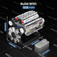 Mould King 10088 V8 Engine Model Kit Build Your Own Stem Mini V8 Model Engine Building Blocks Sets That Works For Adults & Kids Age 14+, 535Pcs