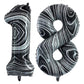 Goer Number 18 Balloons For 18Th Birthday Sweet 18 Party Decorations,42 Inch Jumbo Foil Helium 81 Balloons For 81St Birthday Party Decoration (Marble Black)