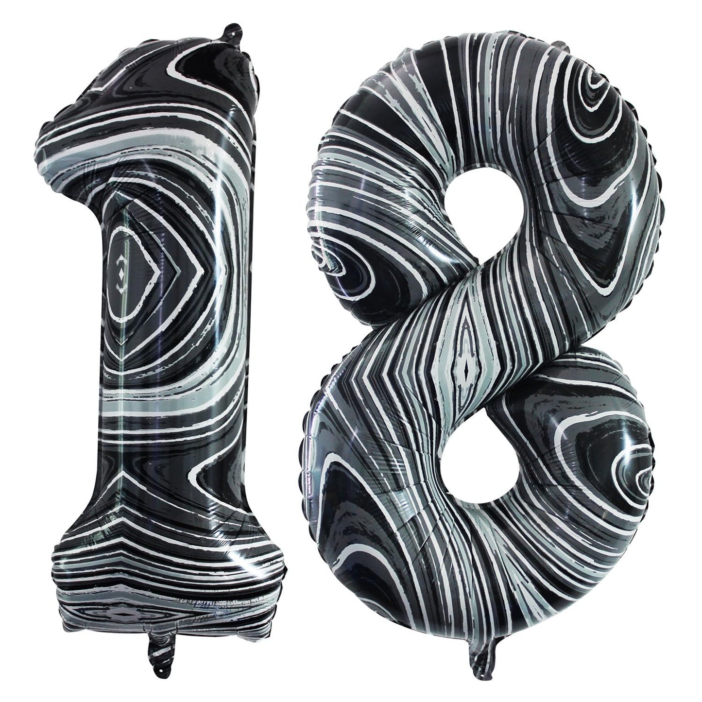Goer Number 18 Balloons For 18Th Birthday Sweet 18 Party Decorations,42 Inch Jumbo Foil Helium 81 Balloons For 81St Birthday Party Decoration (Marble Black)