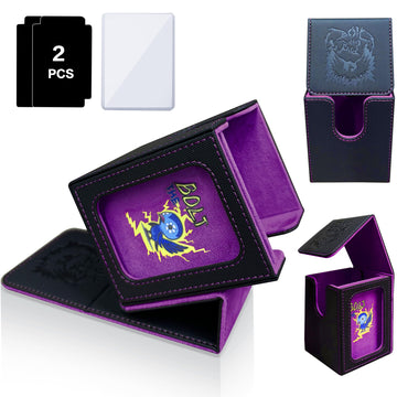 PROMAXIBINDER MTG Deck Box BTB for Commander Display, Fits 100 Double Sleeved Cards, 2 Dividers & 1 Toploader, Strong Magnet Lea