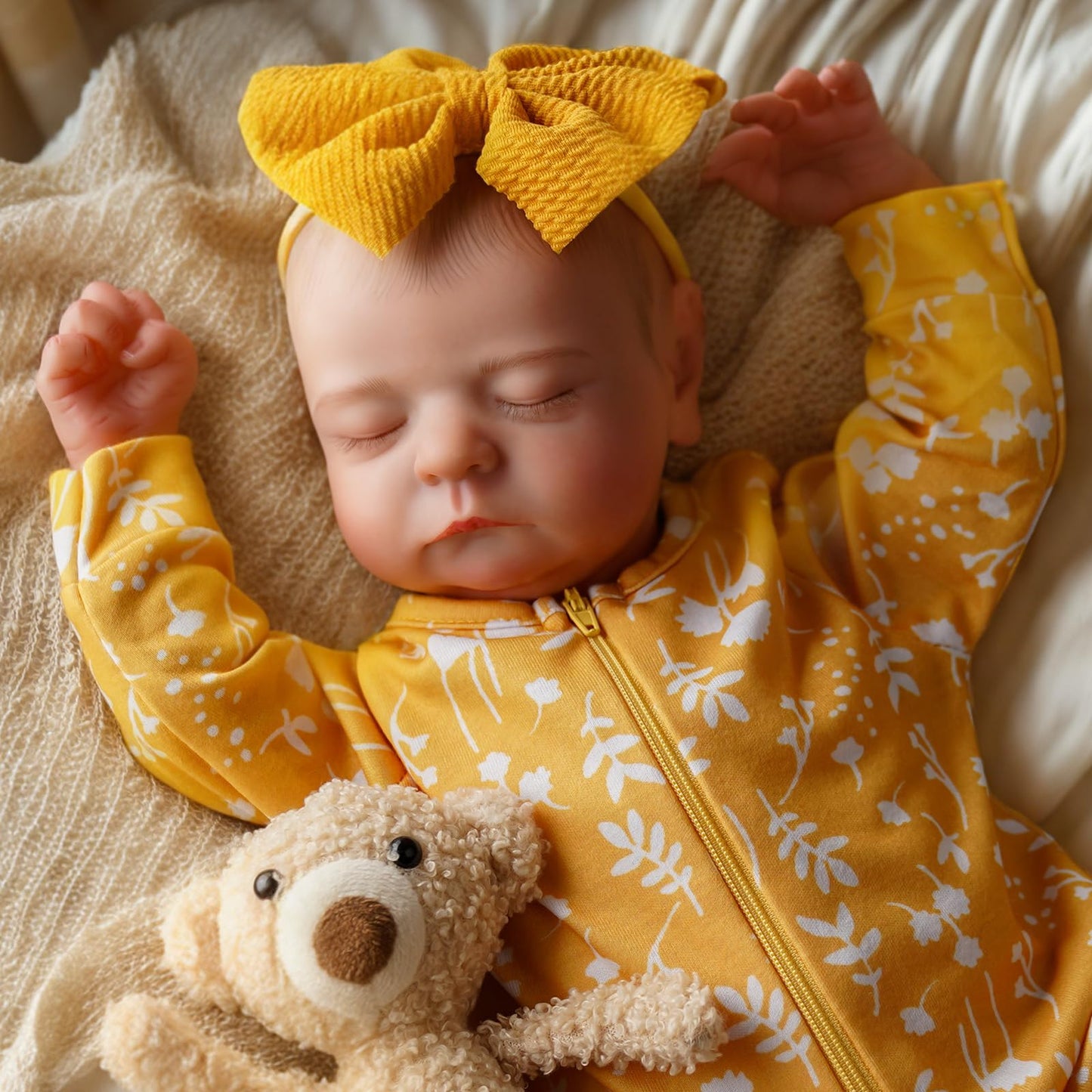 Adfo Lifelike Reborn Baby Dolls, 20 Inch Realistic Newborn Real Life Baby Girl Dolls Soft Full Body Vinyl Girl Baby Dolls With C