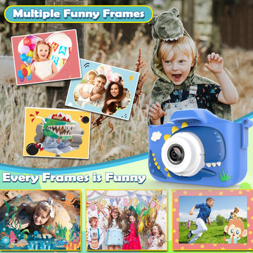 Kids Camera For Boys Dinosaur Toys Age 3-8 With 48Mp 1080P Hd Video Camera Kids Digital Camera Toys For Kids Toddler Christmas B