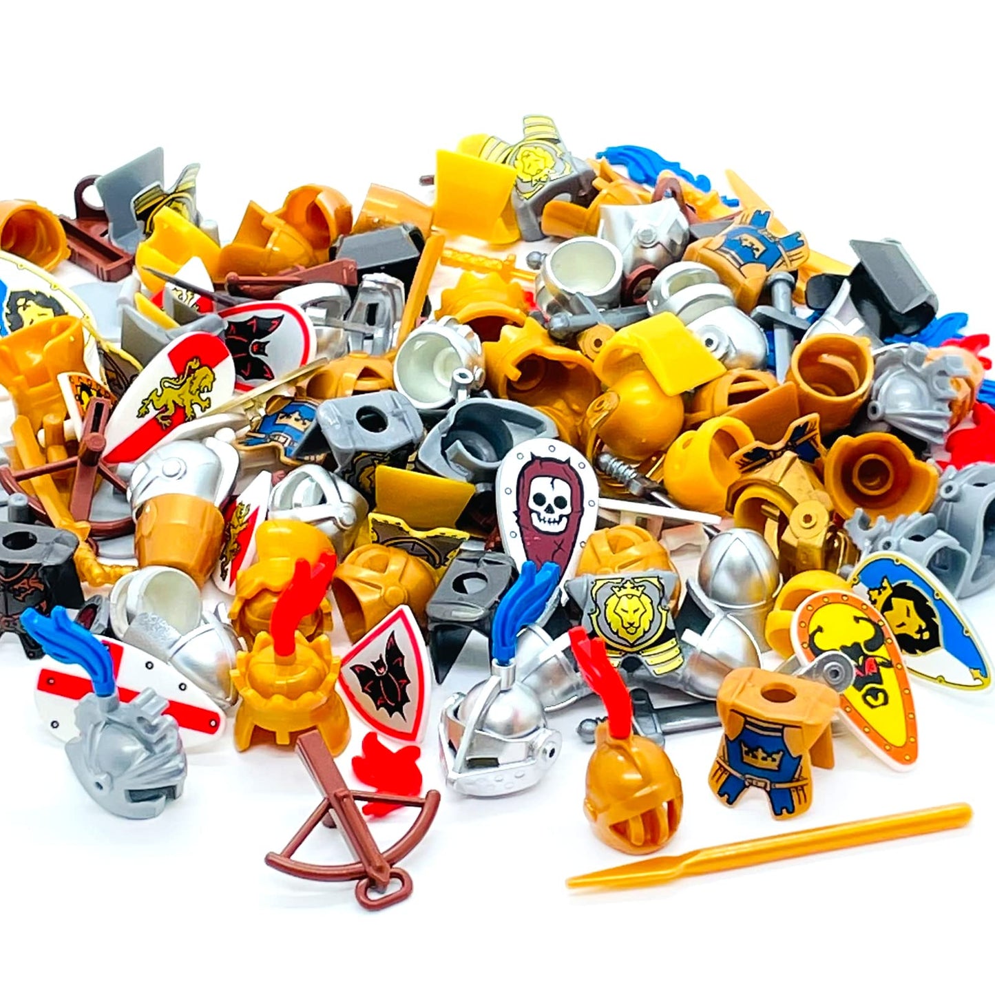 MIUTRUE Medieval Knight  Pack Accessories Set Building Block Toy protective covering Helmet Shield Bow Arrow Designed for Mini Figures Gift for Kids Boys Grils Building Kits Toys