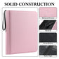GEAoffice 9 Pockets Top Loader Binder Holds 324 Cards  enhanced PU Leather Trading Card Binder for Toploader  Side Loading Zipper Card Binder Top Loader for 3?4 Rigid  MTG  TCG  Waterproof  Pink