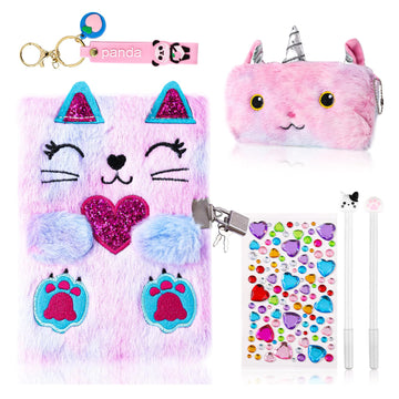 Cat Diary With Lock For Girls Halloween Gifts,Secret Journal Notebook Diary For Girls Ages 8-12,Kids Journals For Girls Christma