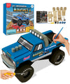 DIY Bigfoot 1 Monster Truck Wooden Kit w/Stickers & Paint (Large 7)- Officially Licensed Kids Building & Painting Kit - Wooden P