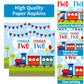 100 Pcs Chugga Chugga Two Two Party Supplies Set Train Plates And Napkins 2Nd Birthday Party Tableware Packs Decorations Transpo